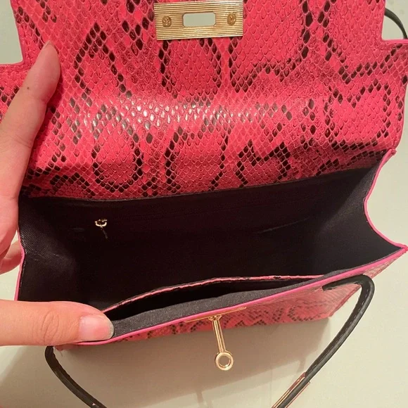 Pink Snakeskin Crossbody Purse - Picture 5 of 9
